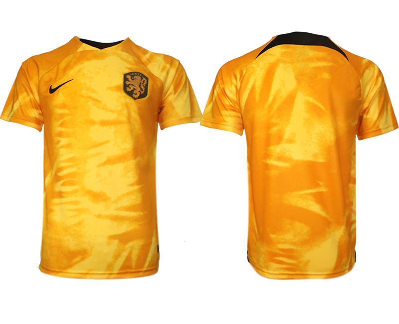 Men 2022 World Cup National Team Netherlands home aaa version yellow blank Soccer Jersey